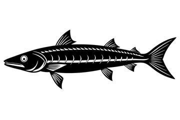 Fototapeta premium Clean and scalable fish vector illustration perfect for aquatic-themed designs, seafood branding, marine education materials, and creative digital projects. Easily editable and ideal for use in logos,