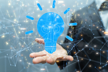 Neural network 3D illustration. Big data and cybersecurity