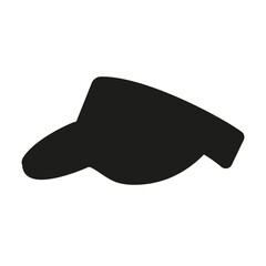 Isolated silhouette of a snapback on a white background