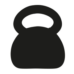 Isolated silhouette of a dumbbell on a white background