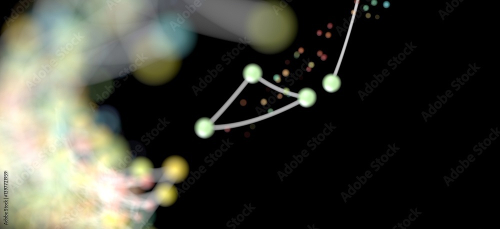 Poster Stock photo of abstract network connection with glowing dots and lines. Perfect for technology, data, and connection concepts.