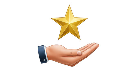 Isolated star on hand