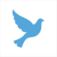 Obraz premium dove silhouette icon Blue Bird Silhouette in Flight – Representation of Freedom and Peace Vector Illustration