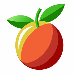 vector illustration of an apple with leaves