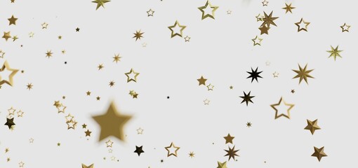 Elegant gold stars on white. Perfect for holidays, celebrations, and more!