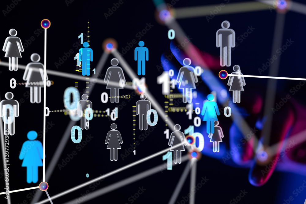 Poster Abstract technology group and data 3d
