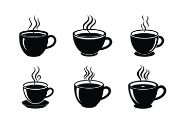 coffee cup steam vector art silhouette