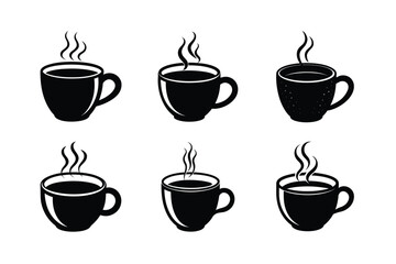 coffee cup steam vector art silhouette