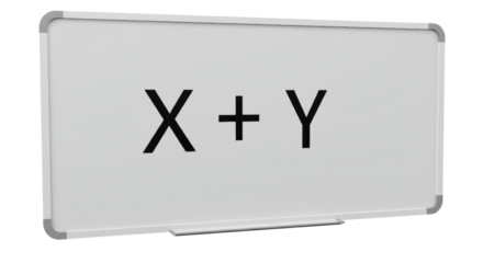 Isolated Whiteboard with X + Y