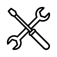 Crossed Wrench and Screwdriver Tools Icon Design