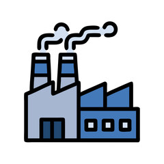 Industrial Facility Emitting Factory Smoke Icon Design