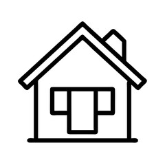 Residential House with Triangular Roof Icon Design