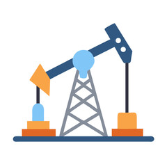 Oil Pumpjack Extracting Ground Crude Icon Design