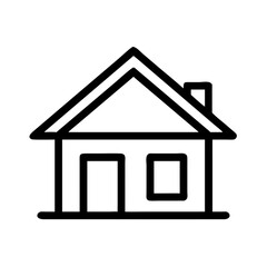 Residential House with Triangular Roof Icon Design