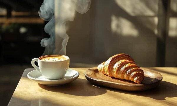 cup of coffee and croissant