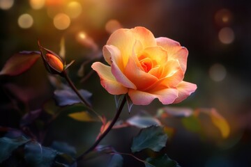 Obraz premium Artistic macro shot of flower unfolding, warm tones and shallow depth of field