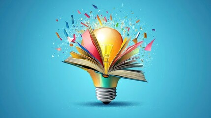 Abstract vibrant explosion of knowledge showcasing the transformative power of learning