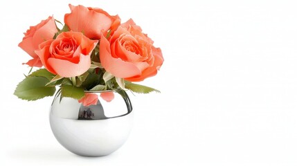 Fototapeta premium Roses in Silver Vase Still Life