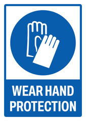 mandatory safety signs v2 uppercase text_wear hand protection_portrait size a4/a3/a2/a1	  