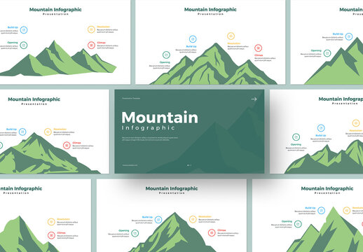 Route To Success Mountain Infographic Concept