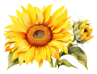Obraz premium PNG Sunflower plant transparent background inflorescence.