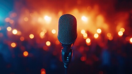 Stage microphone in concert hall