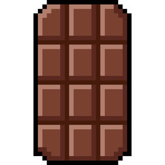 Pixel art Chocolate bar. 8 bit chocolate icon. Pixel food and drink 