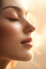 Fototapeta premium Soft light enhances serene expression, creating an ethereal atmo