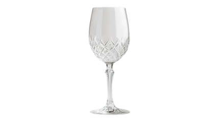 Elegant crystal wine glass on display luxurious setting product photography indoor close-up fine dining