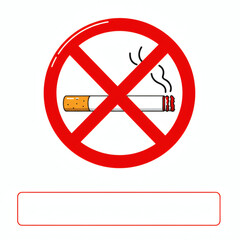 Obraz premium No Smoking Sign with Cigarette Graphic on White Background 