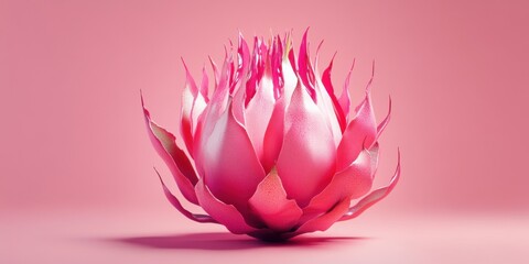 Obraz premium Isolated exotic pitaya fruit, tropical and visually striking