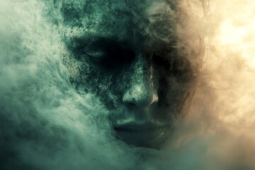 Fototapeta premium Psychiatric care. Nervous breakdown. Metaphorical phobias awareness of a mental disorder. Depression help. Mental disorder - phobias: abstract image of health condition. Emotional intelligenc.