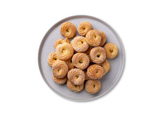 Samanta, typical brazilian sugar covered biscuit isolated over white background