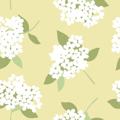 Hydrangea flowers Seamless pattern background ideal for wrapping paper, fabric, textile etc.