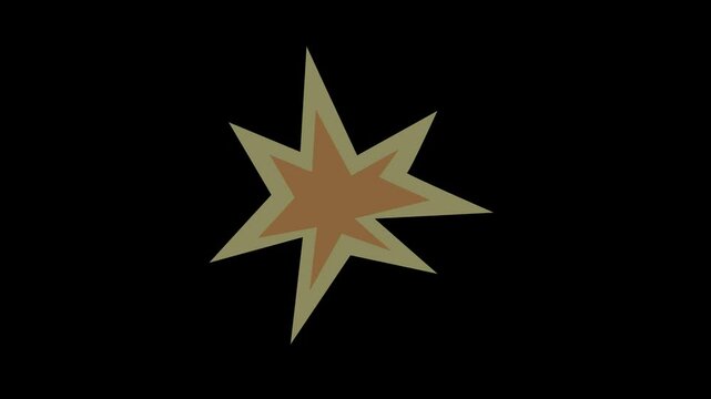 cartoon camera flash light or muzzle flash effect element loop with alpha channel