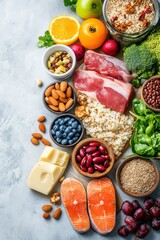 Clean design of nutritional meal with proteins, fats, and fiber