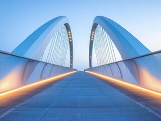 Obraz premium Modern home reflected in black water with sleek lines and moonlit lighting with copy space below