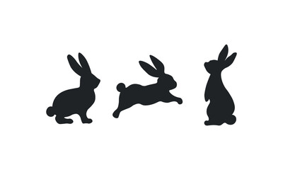 black silhouette of a rabbit