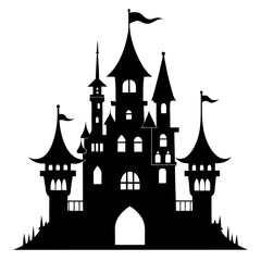 Obraz premium Castle Vector Silhouettes & SVG Icon, Castle Vector Icon