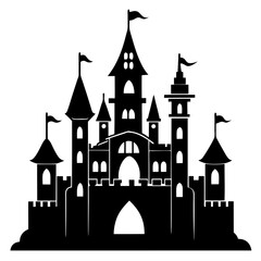 Obraz premium Castle Vector Silhouettes & SVG Icon, Castle Vector Icon