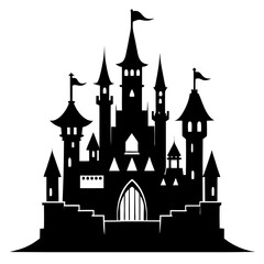 Obraz premium Castle Vector Silhouettes & SVG Icon, Castle Vector Icon