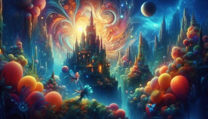Fantastical Worlds Imaginary dreamlike environments and a vibran