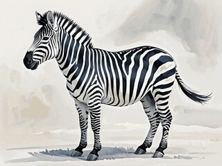 Savanna stripes in flow zebra isolated watercolor vector illustration svg © Arun168