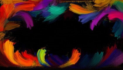 Fototapeta premium beautiful border frame of abstract colorful brush stroke patterns with copy space background, graphic resource