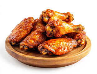 grilled chicken wings on white background