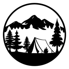 Scenic Camping Adventure in Majestic Mountains and Lush Forests