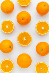 pattern of oranges, fruit texture, citrus fruit art. many sliced ​​oranges