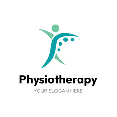 Physiotherapy logo design. Orthopedic spine and physiotherapy logo design vector template.