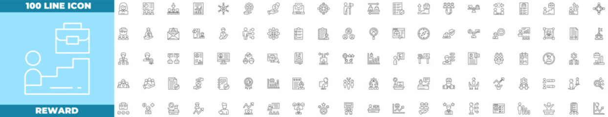 Reward Line Editable Icons set. Vector illustration in modern thin line style of reward icons: gift, prize, award, etc