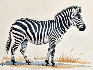 Monochrome mirage zebra isolated watercolor vector illustration svg  © Arun168